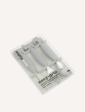 Grey easy-grip cutlery set with animal handles, packaged in clear plastic.