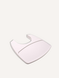Close-up of a white detachable tray for a high chair.