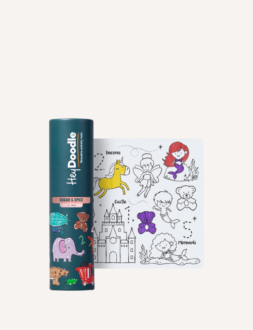 HeyDoodle reusable silicone activity mats for kids: themed mats with dry-erase markers for endless drawing fun.