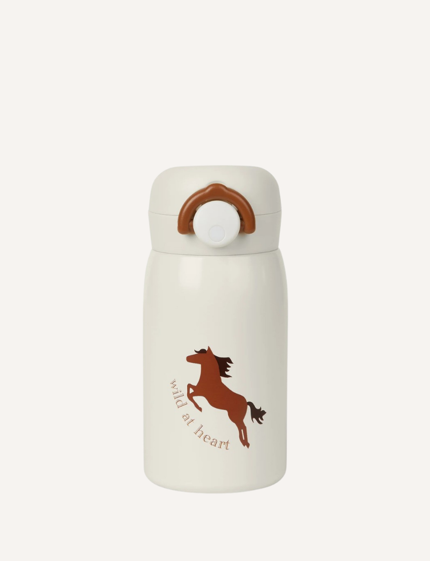 White Insulated Water Bottle with 'A-OK' hand gesture and green text.
