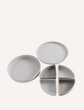 Light Grey Silicone Divided Plates with starfish & sea creature embossed details.