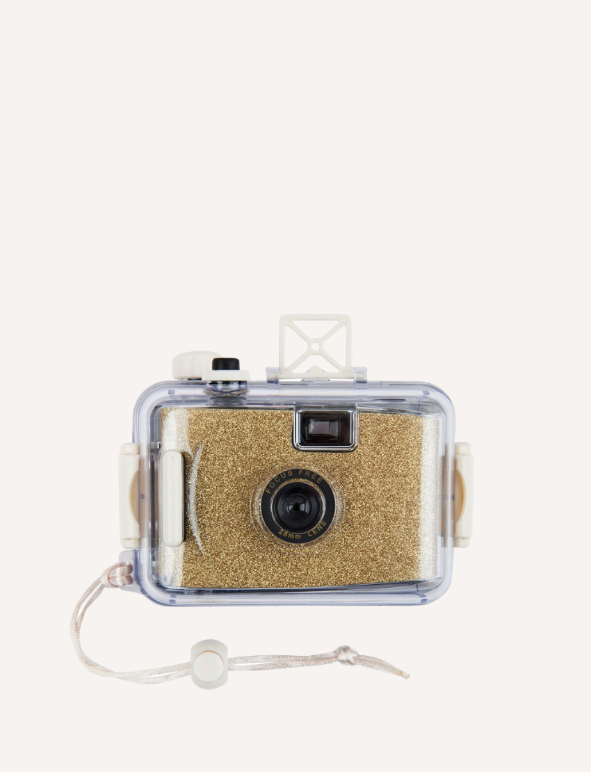 SunnyLife Glitter Gold Underwater Camera: a fun, durable, and easy-to-use camera for aquatic adventures.
