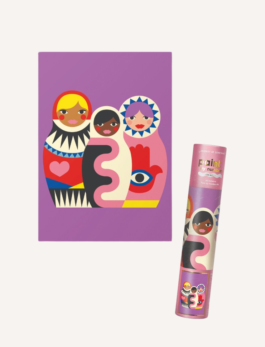 The Play Way Kids Paint By Numbers Kit - Babushkas Design, from the Family Paint & Play Bundle, with tube.