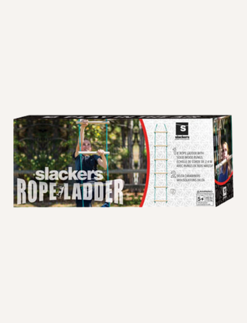 Slackers Rope Ladder, a fun outdoor adventure toy with a child climbing.