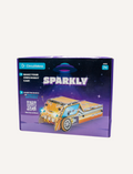 CircuitMess Sparkly STEM kit box, featuring a robot car and space-themed graphics, for ages 7+.