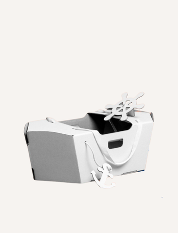 The Family Les Petite Artistes Imagination Bundle by Les Petite Artistes includes a cardboard playhouse with a front door and scalloped roof, complemented by a cardboard airplane and unicorn head for imaginative fun. These fold-and-flap designs inspire creativity without needing paint or intricate details.