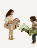 The Play Way Little Artist Creative Bundle allows kids to make fun DIY cardboard unicorn and dinosaur costumes.