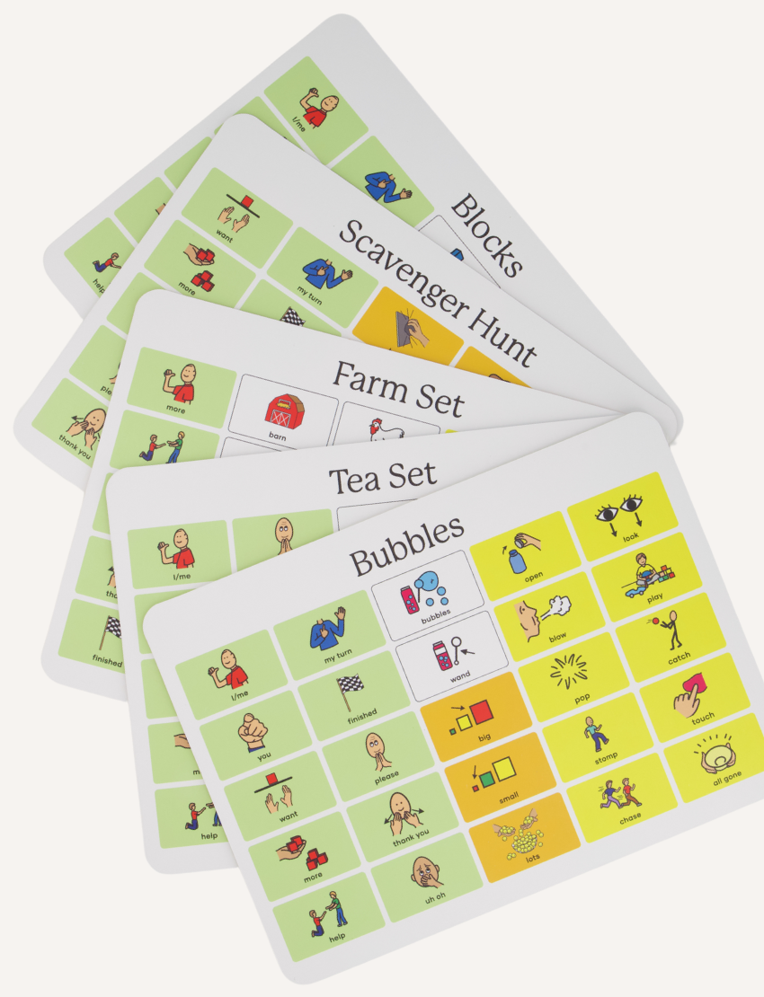 Sensory Play Australia's ALD Play Boards box, a therapist-designed tool for language and social development.
