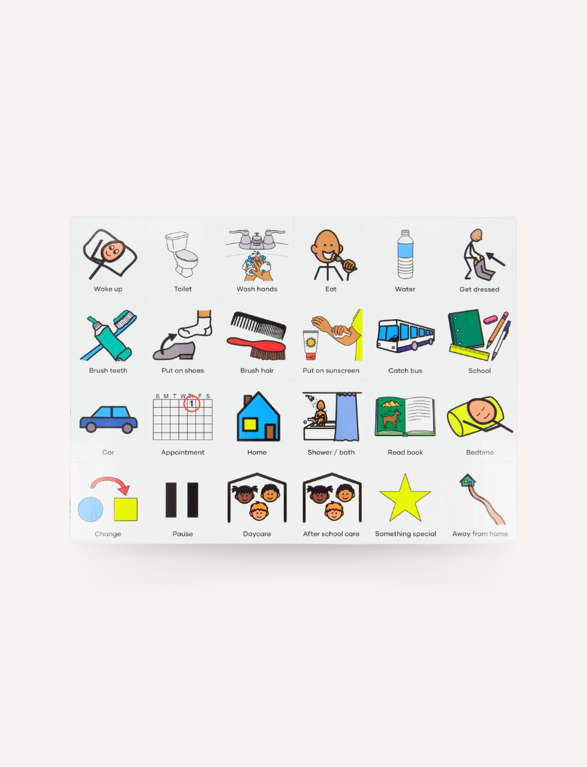 Sensory Play Australia Everyday Routines Magnet Set, a visual schedule tool for children to manage daily activities and promote independence.