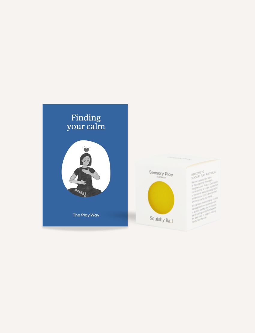 The Play Way Calm Story and Squishy Ball Kit, therapist-designed for emotional and sensory regulation in children.