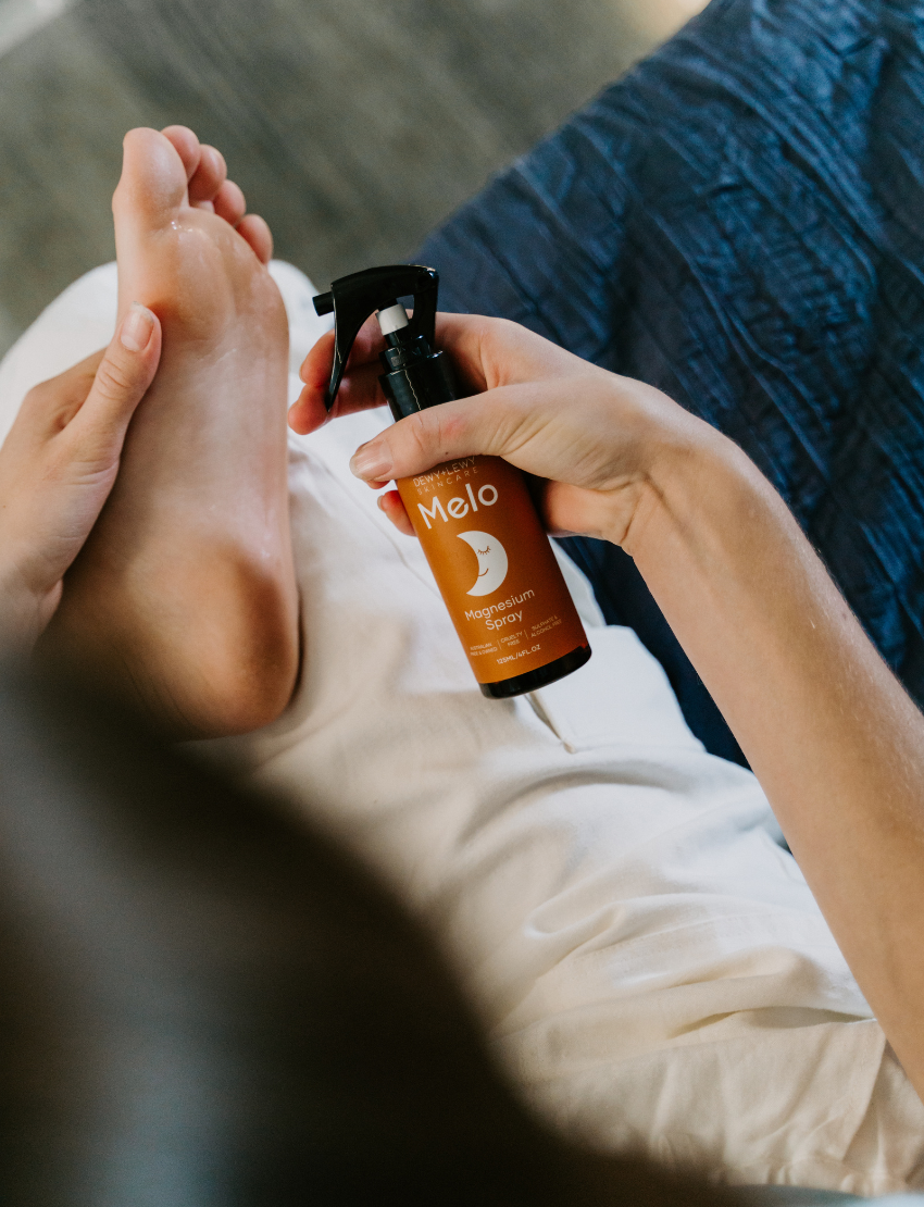 Melo Magnesium Spray by Dewy+Lewy Skincare, a 125ml Australian-made, cruelty-free, sulfate & alcohol-free relaxation spray.