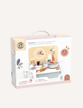Speedy Monkey table kitchen playset box with graphics of the toy, detailing its features and age recommendation (3-6).