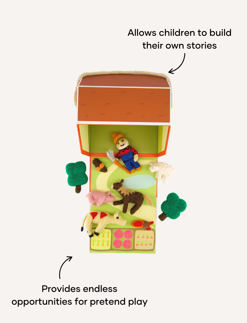 Sensory Play Australia's Farm Animals Felt Play Set, a therapist-designed tool with felt figures for storytelling.