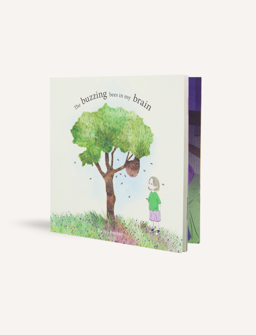 The Play Way's 'The Buzzing Bees in My Brain' storybook, a therapist-designed tool for emotional regulation.