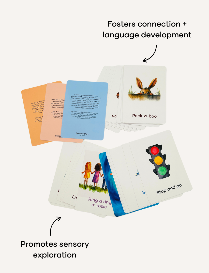 Sensory Play Australia People Games Cards, promoting connection, language development, and sensory exploration through engaging activities.