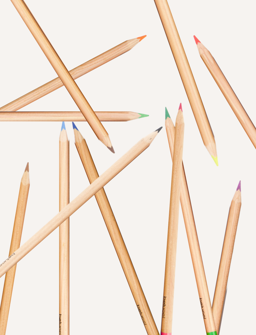 The Play Way Little Artist Creative Bundle includes a 12pc Belucci Colour Pencil Set in a handy natural wood box.
