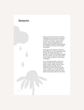 Grow Gardening Journal: 'Seasons' page explaining the importance of seasons for fruit and vegetable growth.