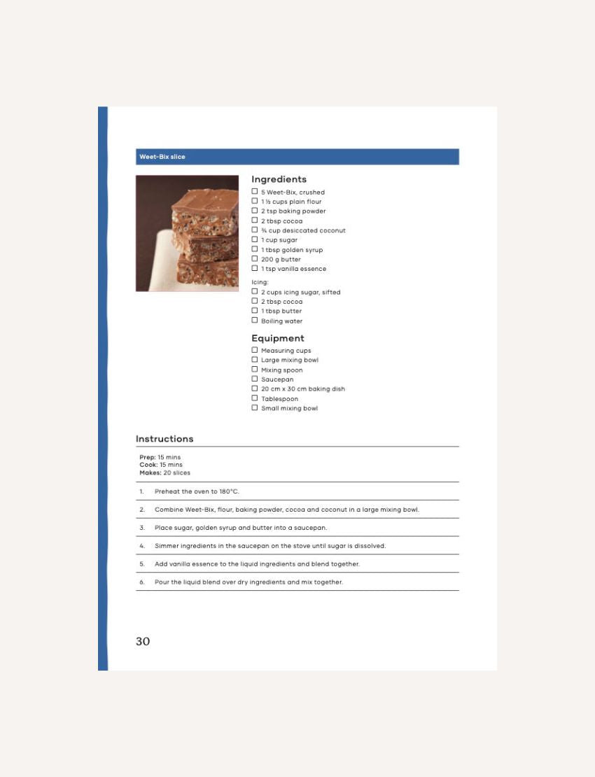 Weet-Bix Slice Recipe: Ingredients, equipment, and instructions for making a chocolate Weet-Bix slice.