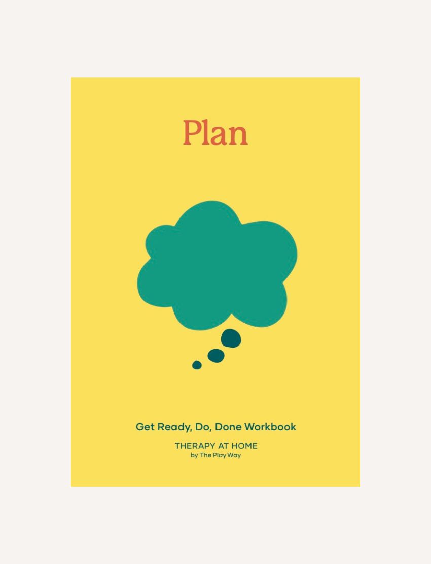 Plan workbook cover featuring a yellow background and teal speech bubble for 'Get Ready, Do, Done'.