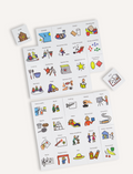 Two visual routine boards with picture magnets from Sensory Play Australia, a therapist-designed tool for daily schedules.