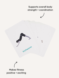 Sensory Play Australia Core Strength Cards, displaying an 'Inchworm' pose. These cards boost overall body strength and coordination, making fitness positive and exciting for kids.