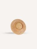 A set of three Wooden Fidgets by Sensory Play Australia is displayed on a white background. The fidgets include a grooved roller, a ring, and a geometric puzzle designed for tactile play and sensory regulation. They are placed on a white drawstring bag labeled 