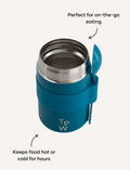 Open The Play Way Lunch Buddy insulated container with stainless steel interior, keeping food hot or cold for hours.
