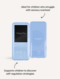 Sensory Play Australia Mindful MP3 Player, light blue, supports self-regulation and is ideal for children with sensory overload.