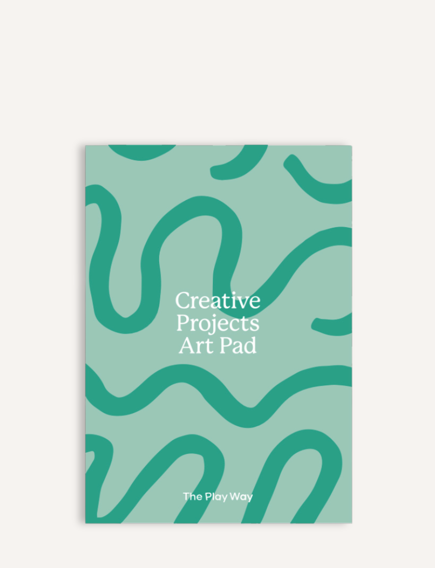 The Play Way Creative Projects Art Pad A4, featuring a unique green wavy design, ideal for sketching and artistic expression.