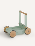 The Moover Toys Classic Baby Walker in green features a minimalistic design with 