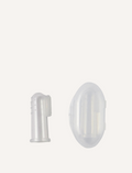 Here is a rewritten version of the sentence using the given product data:

The Silicone Finger Brush - Stage 1 by Jack N' Jill comes in a package designed for infants aged 6-12 months. The package includes two brushes and a case, and it is made of environmentally-friendly brown material with a transparent window.