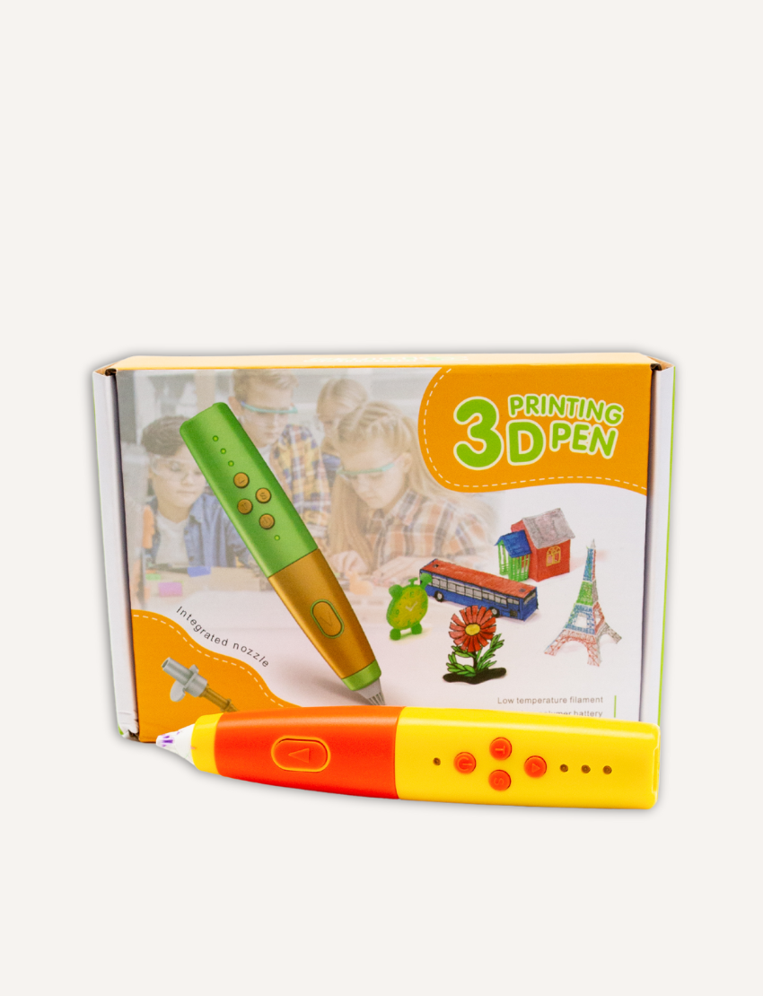 The Play Way 3D Printing Pen box, showcasing creative possibilities and promoting hand strength and dexterity for kids.
