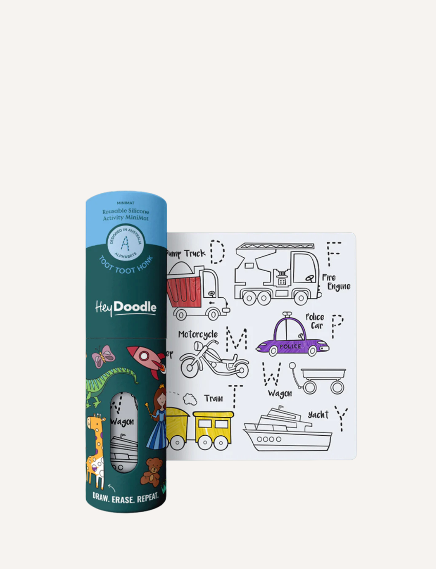 The Play Way's Easy Pack Camping Fun Tools Bundle includes educational children's games like "Spot It!," the "Bingo Emotions" set, three vibrant number and shape sheets, and a HeyDoodle Mini Mats kit with a reusable vehicle-themed coloring sheet.