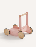 The Moover Toys Classic Baby Walker, in light green, is a perfect wooden mobility toy for a child's development. Featuring four natural wood wheels and a sturdy handle, its elegant brand name enhances its simple design, promising both fun and growth for your little one.