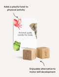 Sensory Play Australia Animal Walk Cards and Dice add a playful twist to physical activity, offering an enjoyable alternative for motor skill development in children.