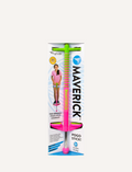 A vibrant display shows four foam-covered pogo sticks, including the 