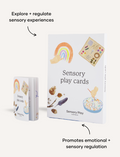 Sensory Play Australia's Sensory Play Card Set, a tool with box and booklet for emotional and sensory regulation.