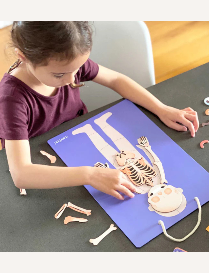 The "All About My Body + Emotion" box set by mierEdu features educational content on the human body and emotions, with a cartoon child's body showcasing visible organs and various learning components.