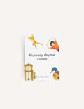 Front cover of the Nursery Rhyme Cards Set in Box (SPA) from Sensory Play Australia featuring charming illustrations of a monkey, a clock, a person, and a duck. The text reads, 