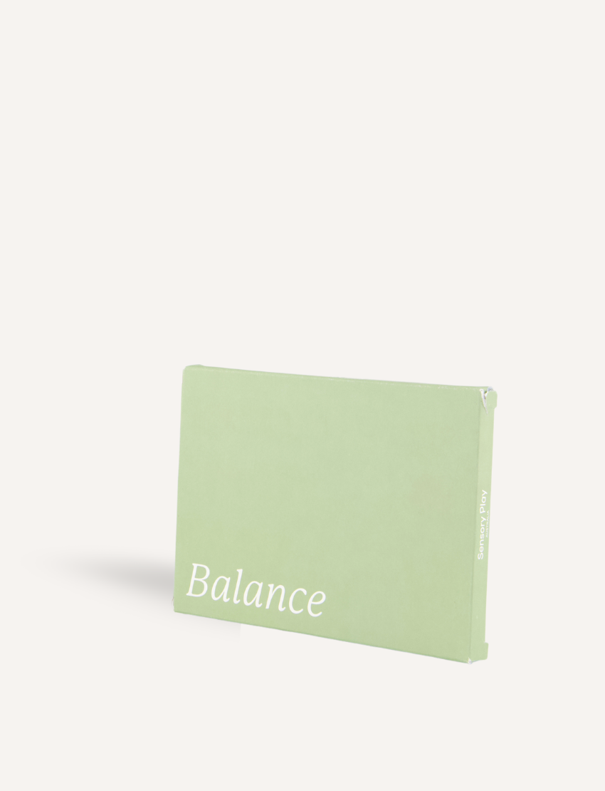 Light green Balance Self-Care Card Set box by Sensory Play Australia, for daily calm, mindfulness and stress reduction.