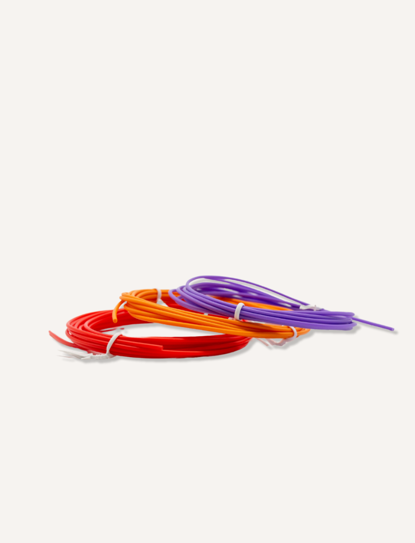 The Play Way 3D Pen Extra Filament Pack includes multiple coils of coloured plastic filament, perfect for your 3D Printing Pen Kit or creative projects.
