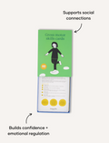 Sensory Play Australia's Gross Motor Skills Activity Cards, open to show step-by-step activities that promote social connection and physical growth.
