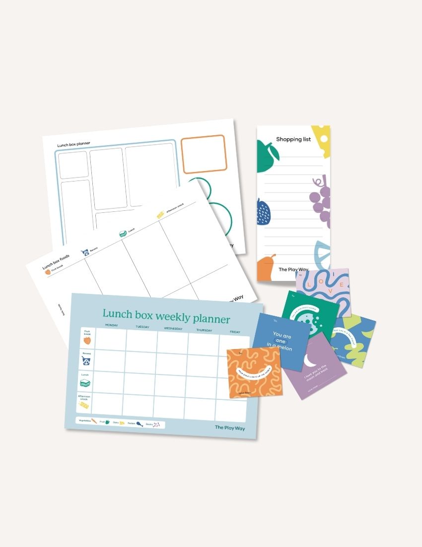 The Play Way Lunch Buddy Planning Tools Set. Therapist-designed tools for kids' meal planning, organization & independence.