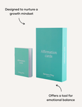 Sensory Play Australia Affirmation Card Set, featuring a teal box and booklet to nurture a growth mindset and emotional balance.