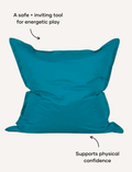 Teal crash mat from Sensory Play Australia. A safe and inviting tool for energetic play, supporting physical confidence and gross motor skill development.