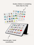 Sensory Play Australia Routines Buddy magnetic planner cards, a therapist-designed visual schedule for step-by-step task guidance.