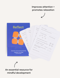Sensory Play Australia Reflect Attention & Learning Card Set: blue box with cards. Aids attention, relaxation, & mindful development.