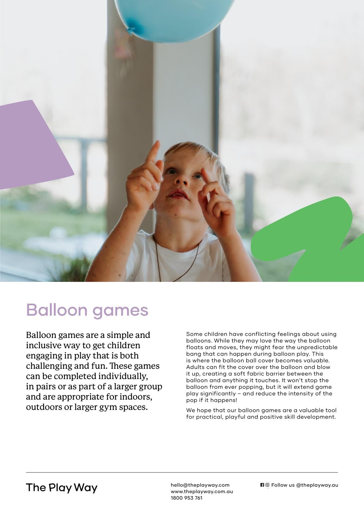Boy points at balloon, excited by balloon games for children. Fun and inclusive play.