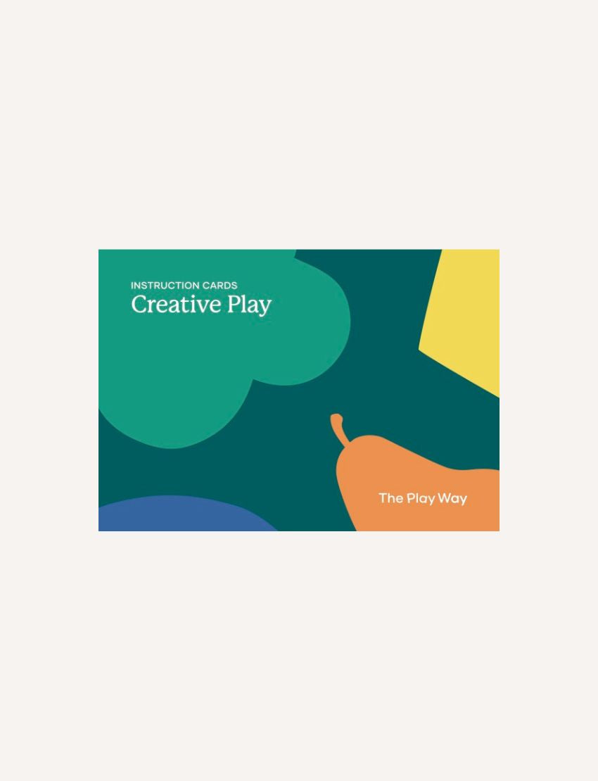 Creative Play Instruction Cards cover with colourful abstract shapes and title.