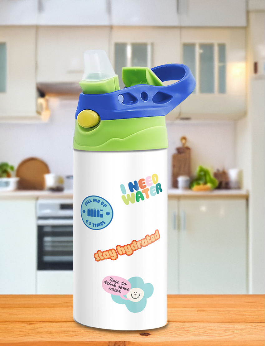 An adult and child are engaged in a science experiment at the kitchen counter, using a beaker and colorful powders. A yellow box labeled "Emotions Part 2: Discovering our Body's Clues Program" by The Play Way sits nearby. Both are focused and interested in the activity.